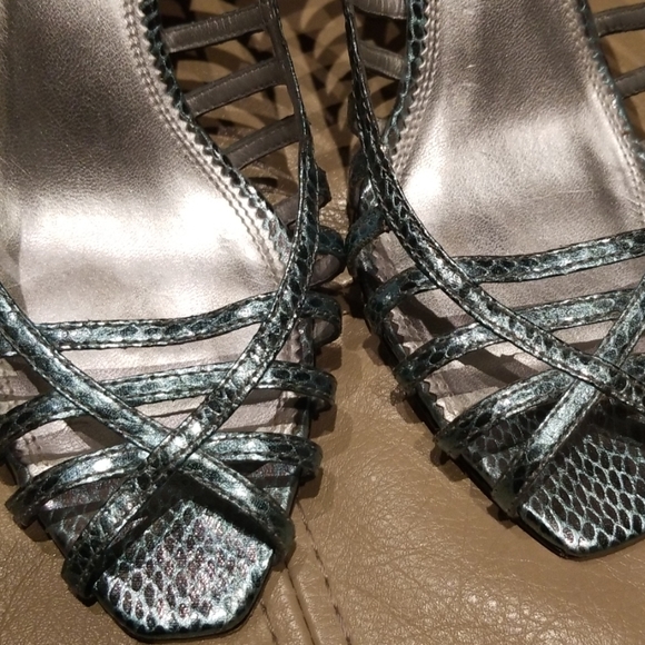 A. Marinelli metallic bluegreen slingback sandal - Picture 2 of 5